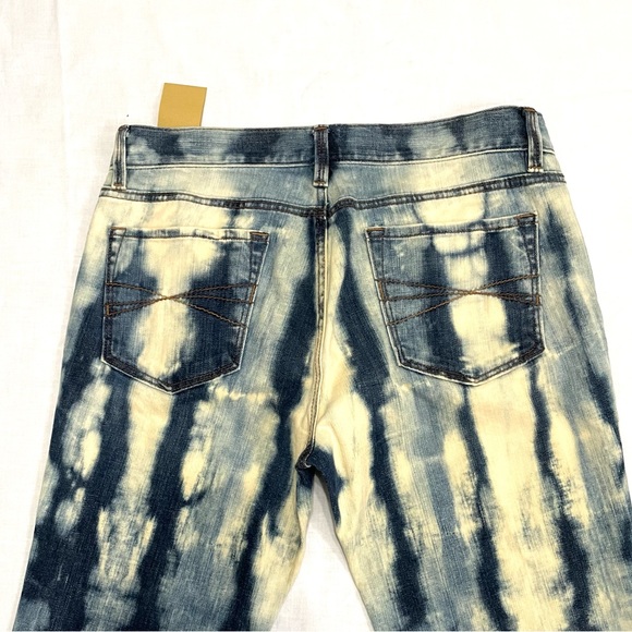 Retro Reverse Tie Dye Stripe Boot Cut Jeans Size 10 x 33 - Picture 10 of 10